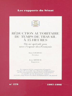 cover image of Réduction autoritaire du temps de travail à 35 heures